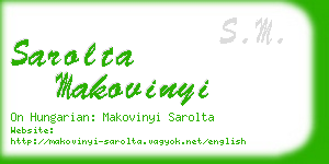 sarolta makovinyi business card